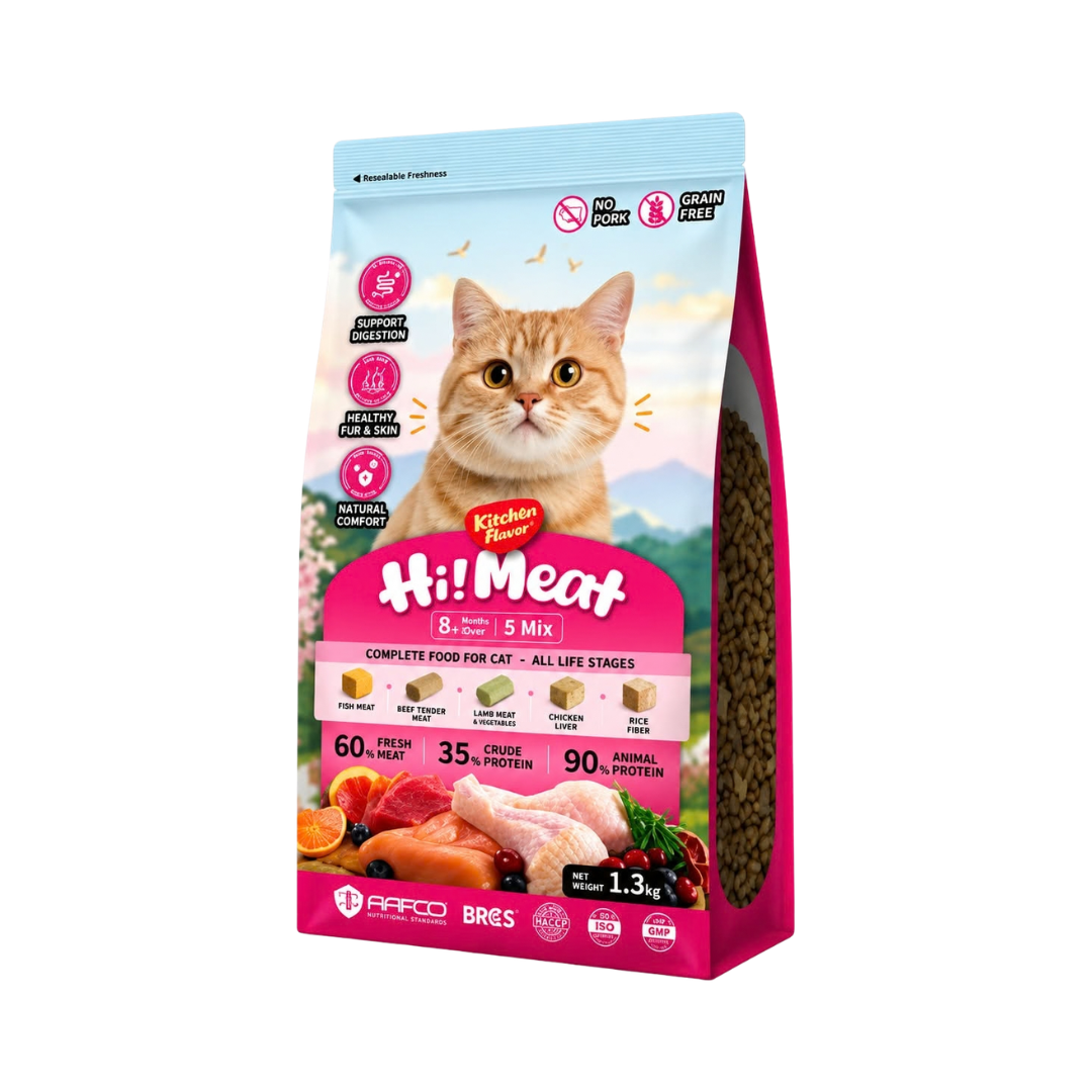 Kitchen Flavor Hi Meat Complete Cat Food for Cat All Life Stages - 1.3kg