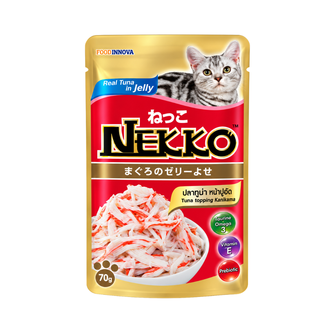 Nekko Adult Cat Pouch (Tuna Topping Kanikama in Jelly) - 70gm