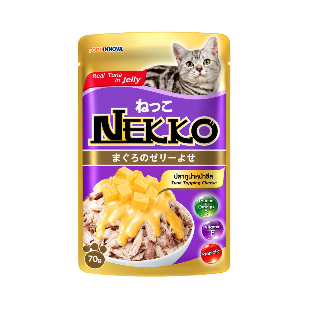 Nekko Adult Cat Pouch (Tuna Topping Cheese in Jelly) - 70gm