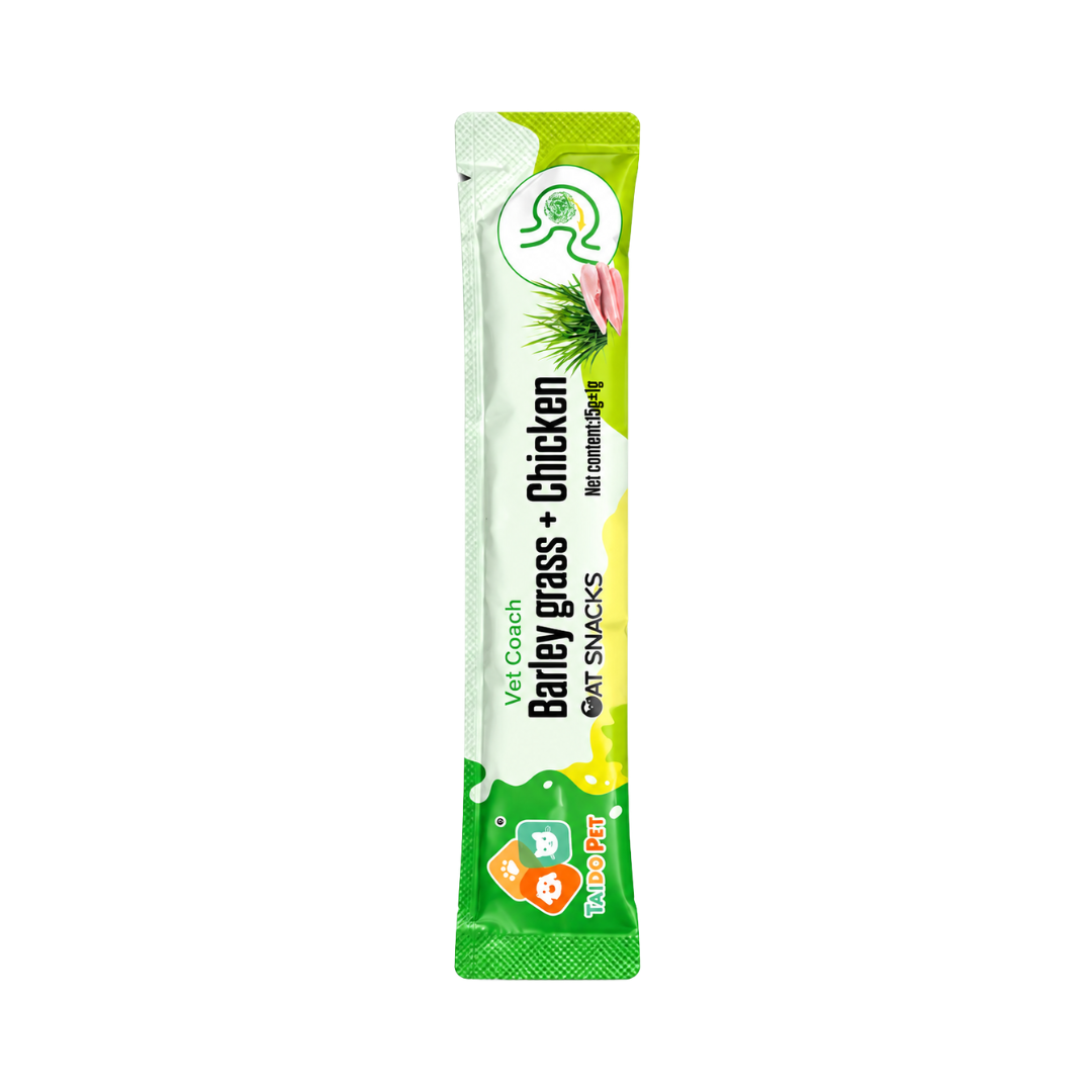 Taido Pet Vet Coach Cat Creamy Treats (Barley Grass and Chicken) - 15gm