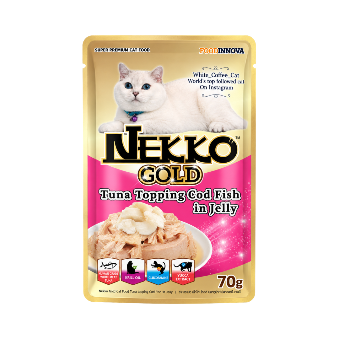 Nekko Gold Adult Pouch (Tuna Topping Cod Fish in Jelly) - 70gm