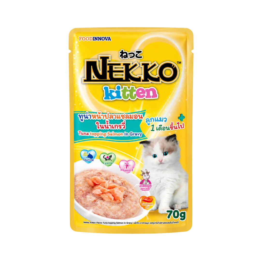 Nekko Kitten Pouch (Tuna Topping Salmon in Gravy) - 70gm