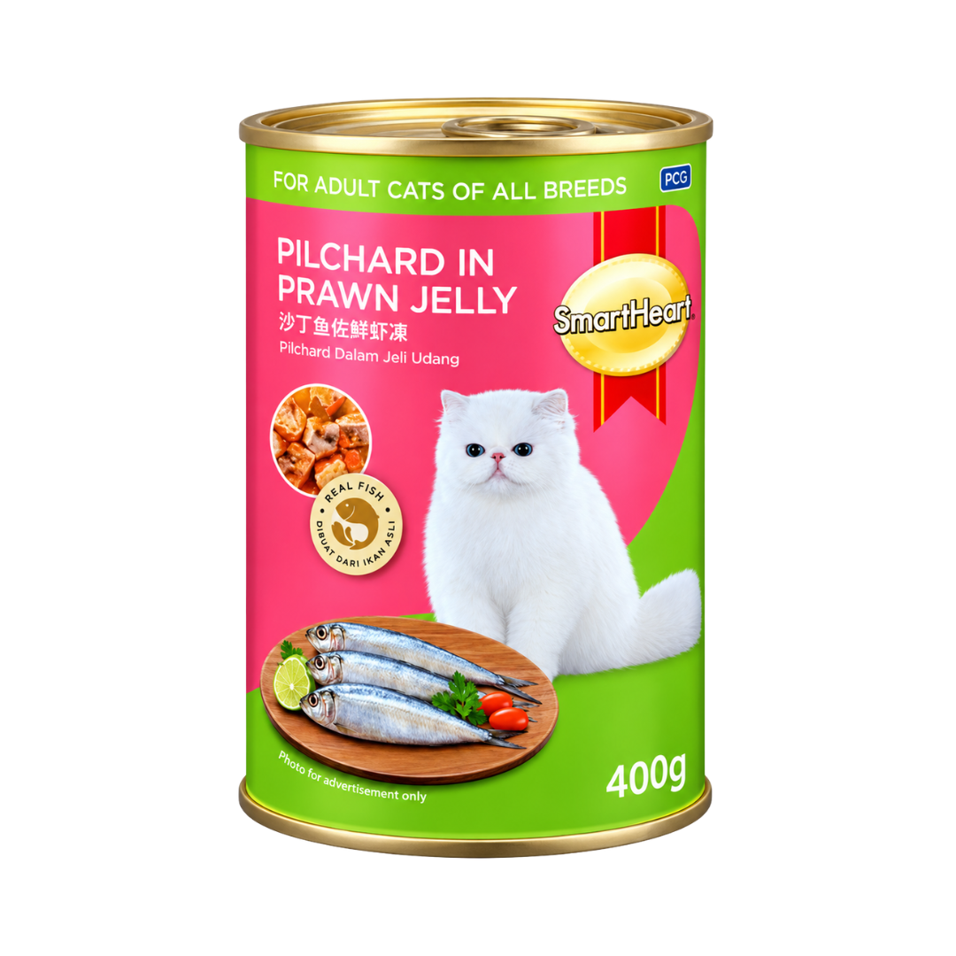 Smartheart Adult Cat Can Food (Pilchard in Prawn Jelly) - 400gm