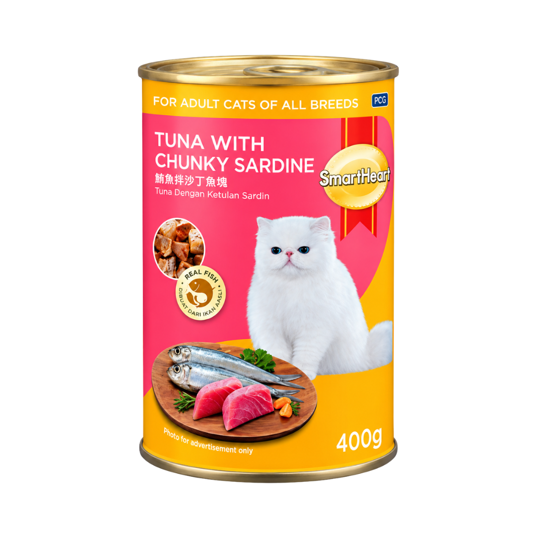 Smartheart Adult Cat Can Food (Tuna with Chunky Sardine) - 400gm