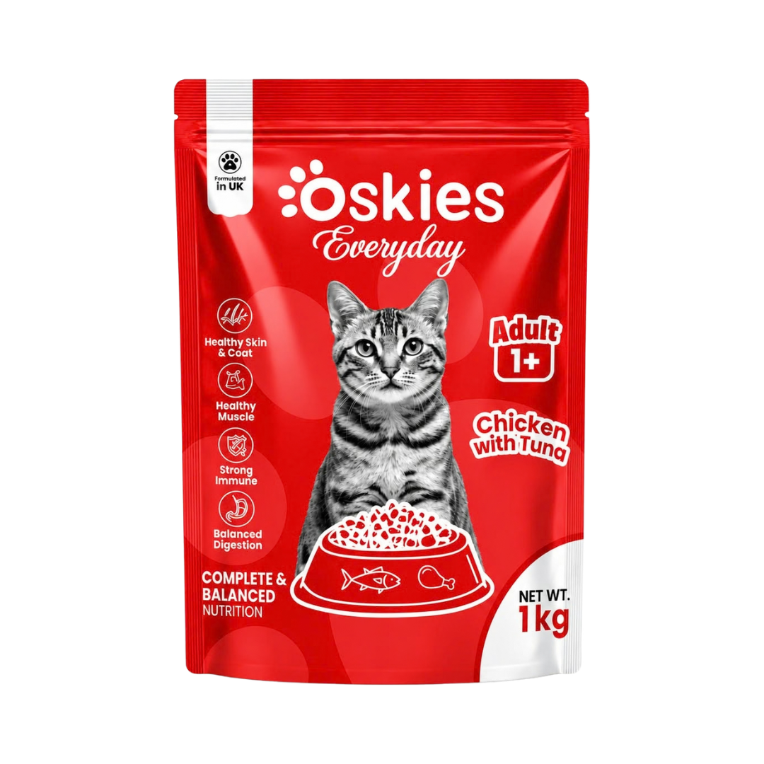 Oskies Adult Dry Cat Food (Chicken with Tuna) - 1kg