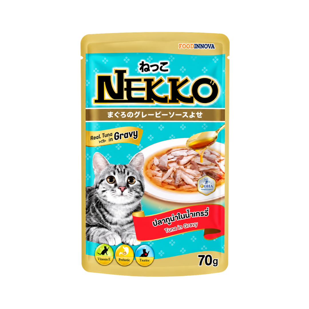 Nekko Adult Cat Pouch (Tuna in Gravy) - 70gm