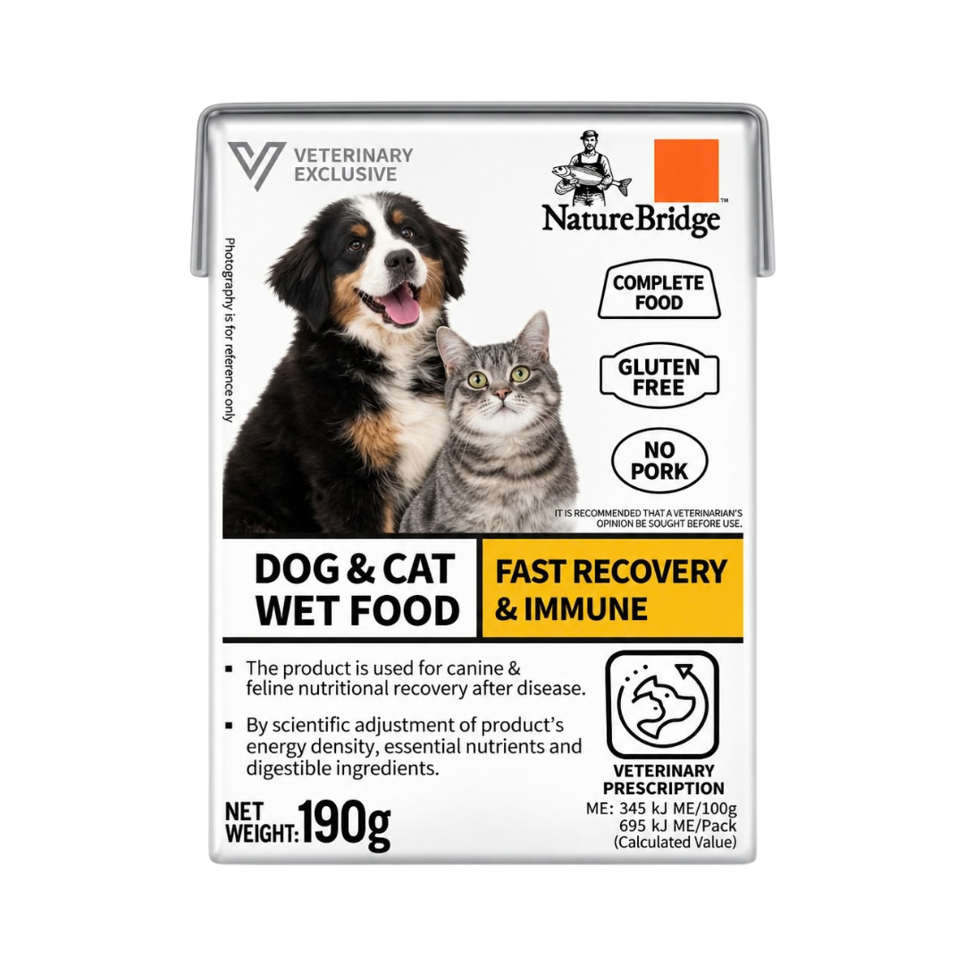 Nature Bridge Vet Complete Preion Wet Food for Dog & Cat Fast Recovery & Immune - 190gm