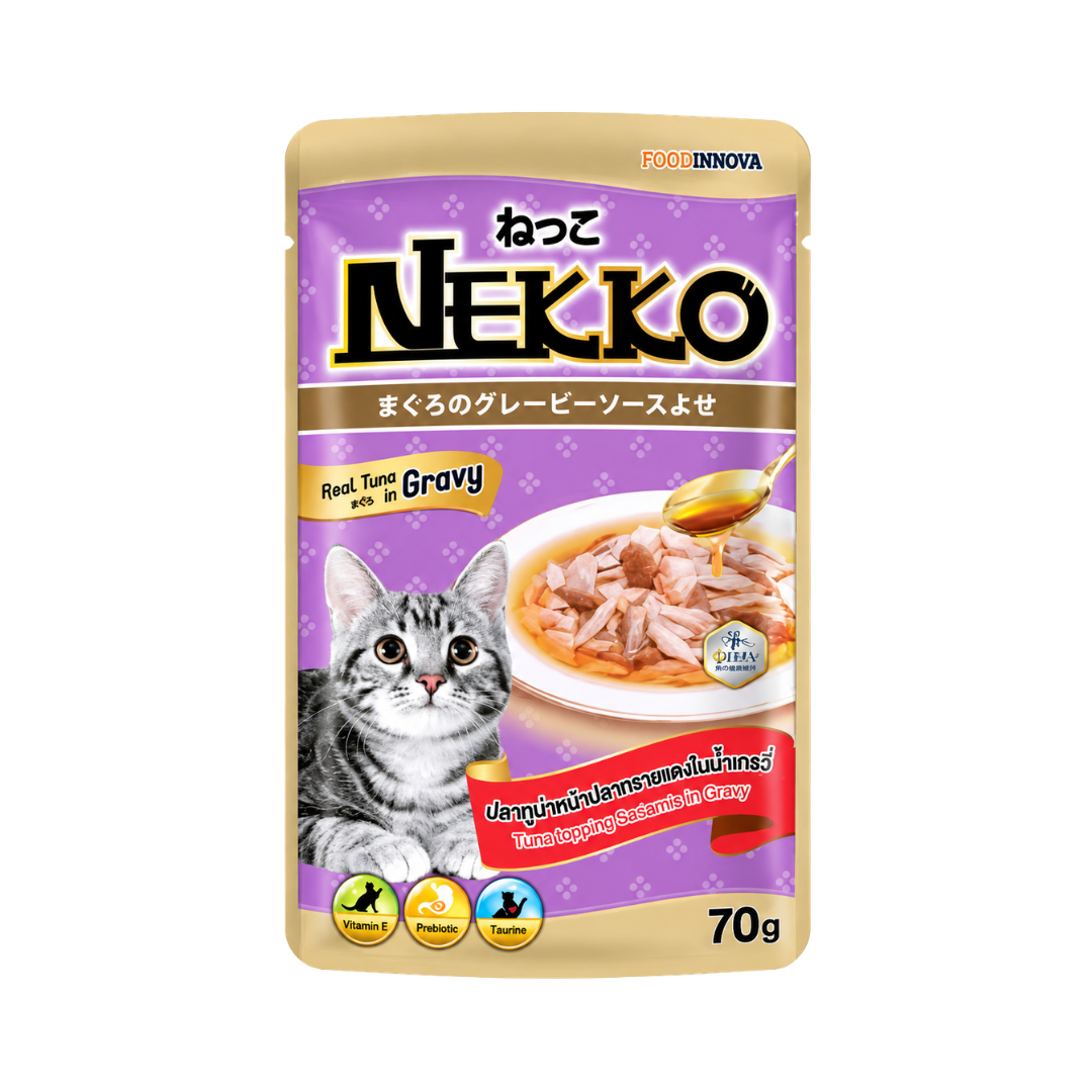 Nekko Adult Cat Pouch (Tuna Topping Seabream in Gravy) - 70gm
