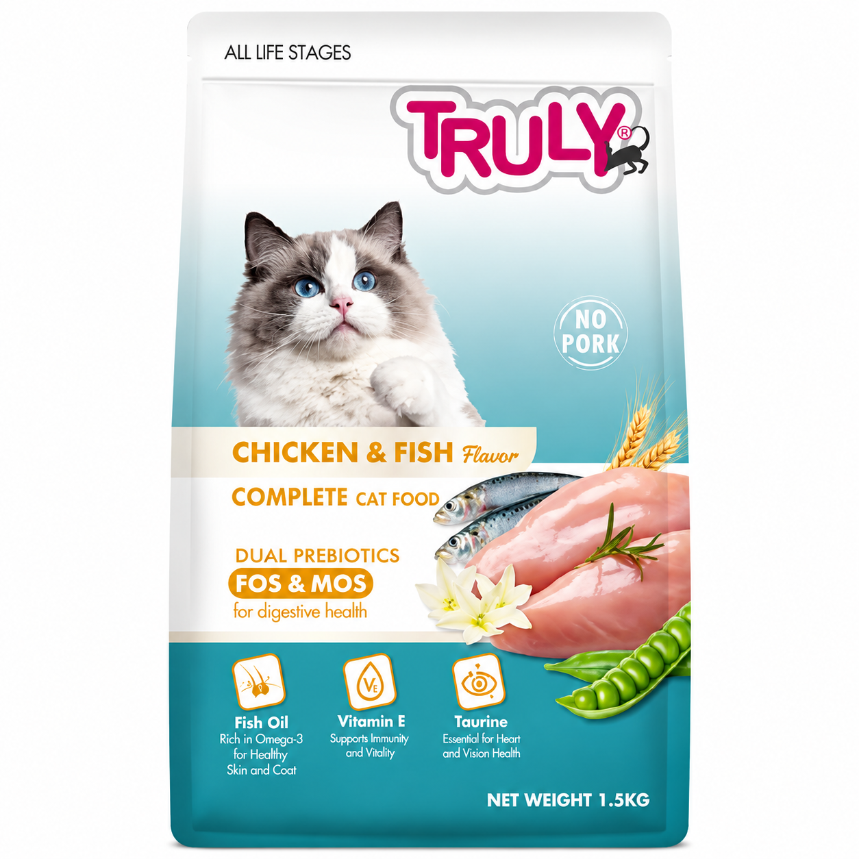 Truly All Life Stage Dry Cat Food (Chicken & Fish) - 3kg