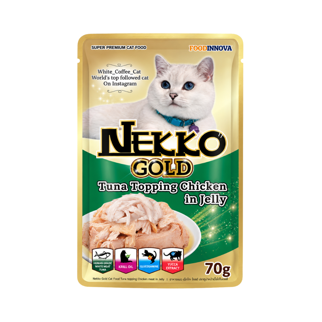 Nekko Gold Adult Pouch (Tuna Topping Chicken in Jelly) - 70gm