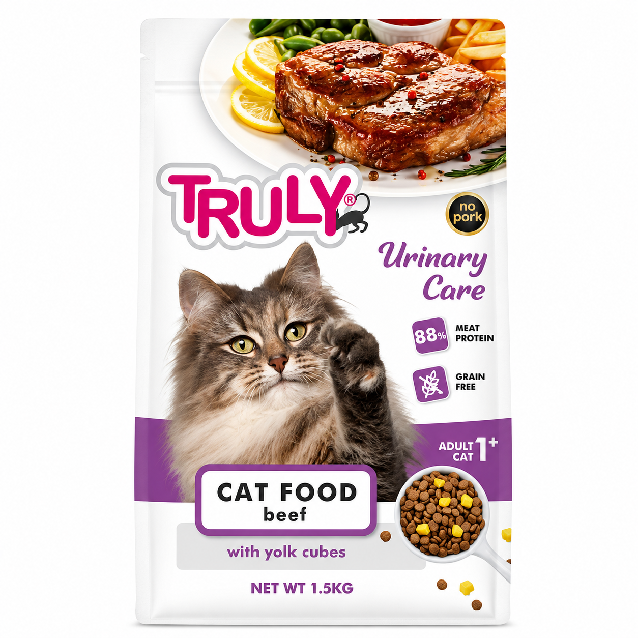 Truly Urinary Care Adult Dry Cat Food (Beef) - 1.5kg