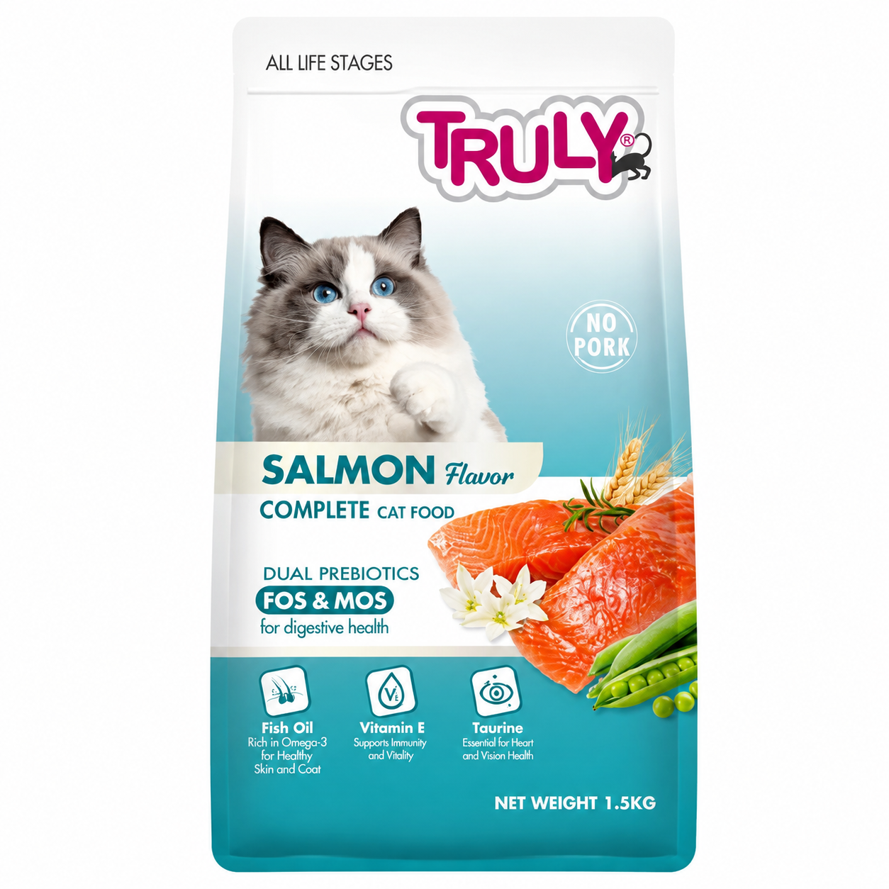 Truly All Life Stage Dry Cat Food (Salmon) - 1.5kg