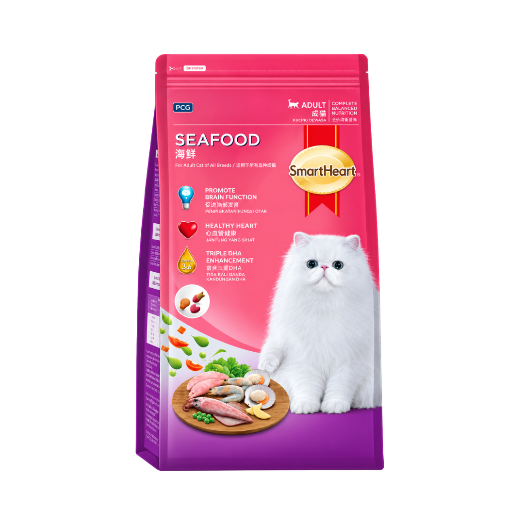 Smartheart Adult Dry Cat Food (Seafood) - 1.2kg