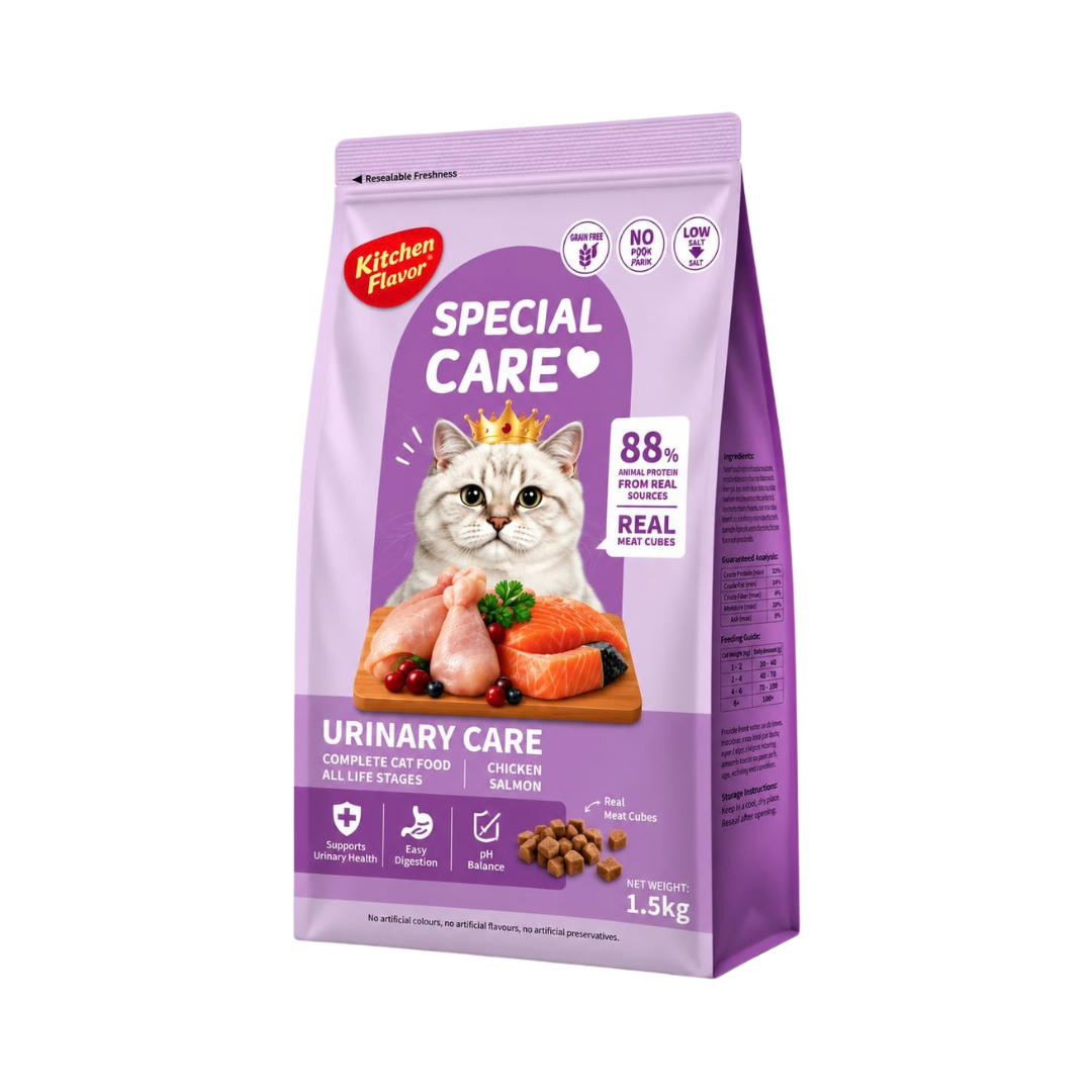 Kitchen Flavor Grain Free Special Care Urinary Care Complete Food for Adult Chicken & Salmon - 1.5 kg