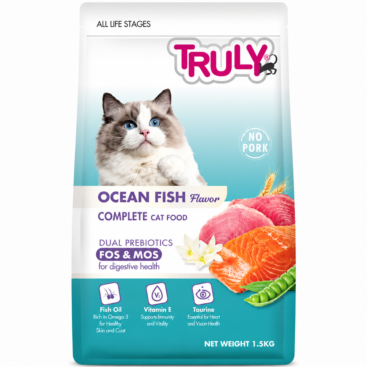 Truly All Life Stage Dry Cat Food (Ocean Fish) - 1.5kg